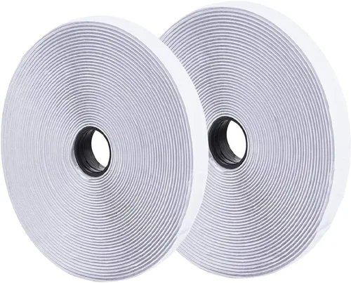 Vista 12 de Cinta de Velcro Autoadhesiva Negra de 0.75 Pulgadas x 82 Pies con Respaldo Adhesivo, Rollo de Sujeción, Tiras Autoadhesivas de Nailon de Servicio