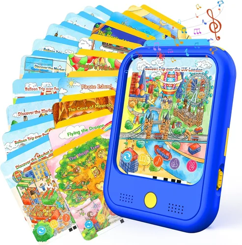 Tableta de aprendizaje bilingüe para niños, juguetes educativos Montessori de aprendizaje para niños de 2 a 5 años, con más de 2000 palabras y