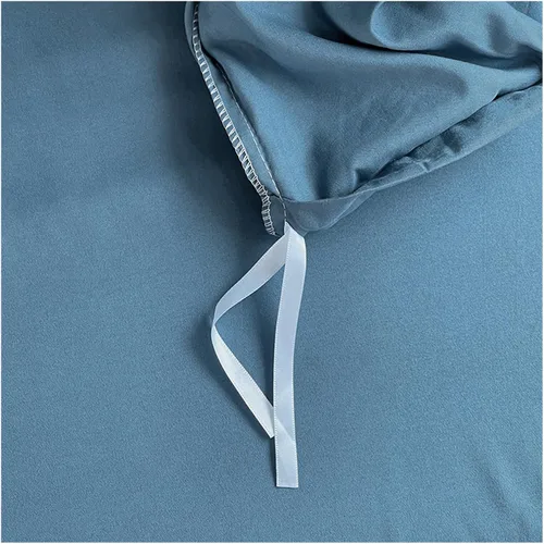 Vista 5 de Bedding Set Fabric Duvet Cover Set Solid Color Bed Cover Set Single Double King Size Quilt Cover Set,Bedding