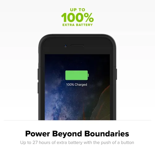 Vista 6 de Mophie juice pack Air, funda protectora y batería de respaldo para Apple iPhone., iPhone 7, Negro
