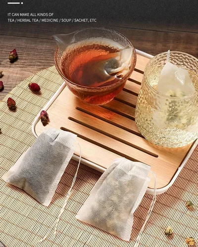 Vista 3 de 1000 bolsas de té desechables para té de hojas sueltas, pequeñas bolsas de malla desechables para cocinar, té suelto, café, especias, hierbas