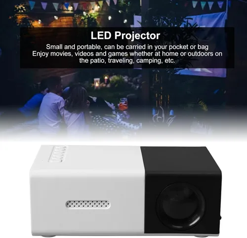 Vista 5 de Mini proyector 1080P HD proyector portátil para niños cine en casa videos negro o blanco proyector mini proyector para iphone proyectores de video