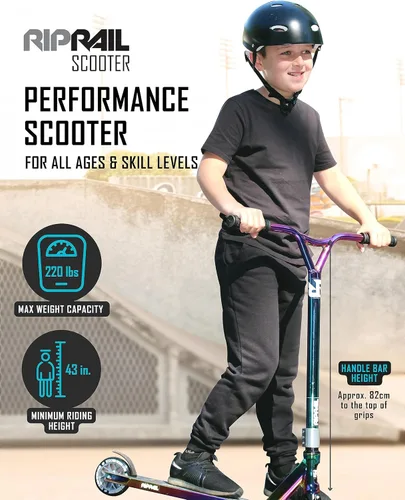 Vista 3 de Jet Fuel Performance Stunt Scooter con cubierta de aleación, ruedas de núcleo de aleación, rodamientos ABEC-9, auriculares sin rosca NECO