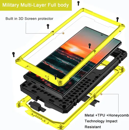 Vista 2 de NINKI Funda compatible para Samsung Galaxy S22 Ultra 5G con protector de pantalla, 6 pies, resistente a caídas de grado militar, funda protectora