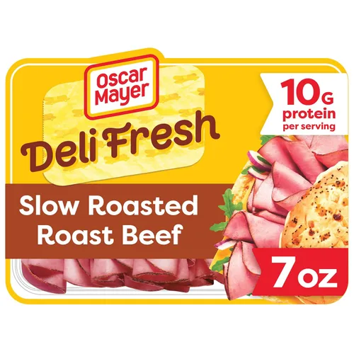 Oscar Mayer Deli Carne de almuerzo de ternera asada lenta y fresca, paquete de 7 onzas