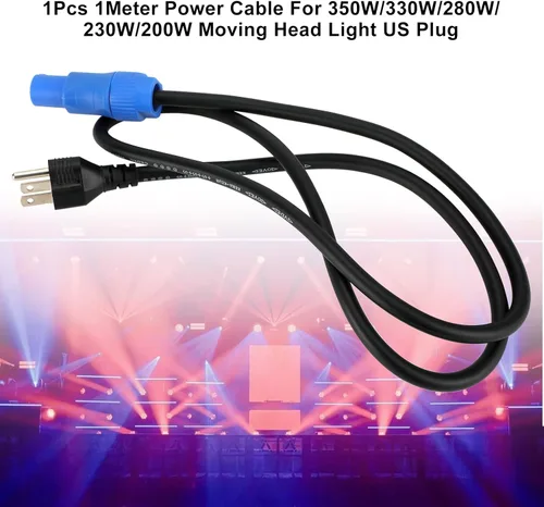 Vista 2 de Cable de alimentación de 3.3 ft para 350 W/330 W/280 W/230 W/200 W cabeza móvil enchufe de EE. UU