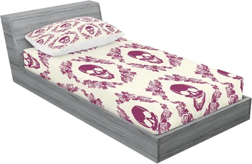 Vista 176 de Ambesonne - Juego de sábanas bajeras y fundas de almohada, diseño primaveral de acuarelas con jardín de hierbas y flores, juego de 4 piezas
