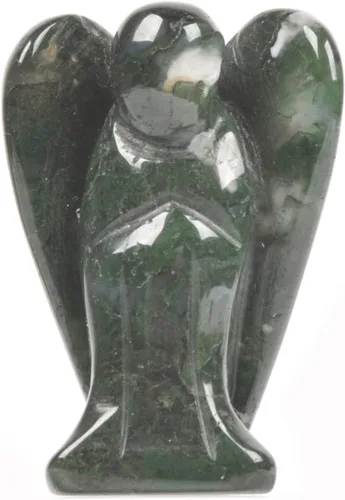 Vista 27 de Justinstones Piedra preciosa de sangre africana tallada Ángel de la paz de bolsillo Ángel guardián Estatua curativa de 2 pulgadas Piedra de sangre