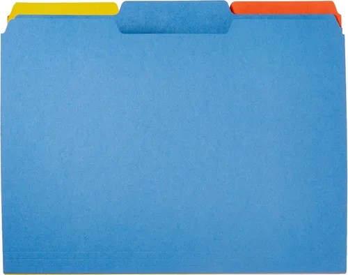 Vista 3 de Carpetas de archivos Yaxa Basics con pestañas para archivado, AMZ401, resistentes, tamaño carta, colores surtidos (paquete de 100)