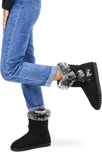 Vista 6 de WFL Women Snow Boots Classic Mid-calf Fur Lining Fashion Winter Boots