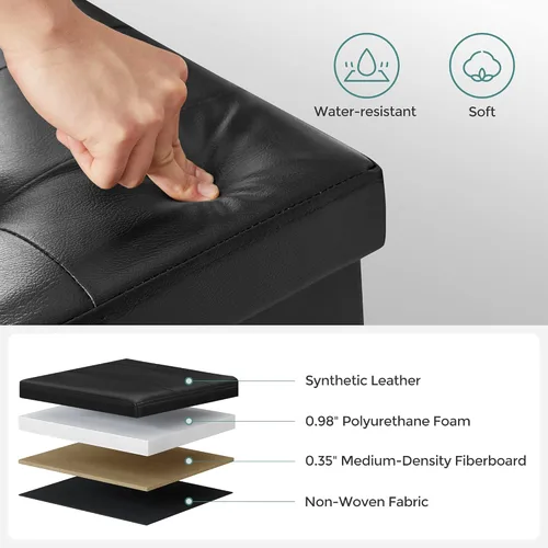 Vista 5 de SONGMICS MAZIE Collection - 43 Inches Storage Ottoman Bench with Flipping Lid, Storage Chest with Iron Frame Support, Load 660 lb, for Living Room