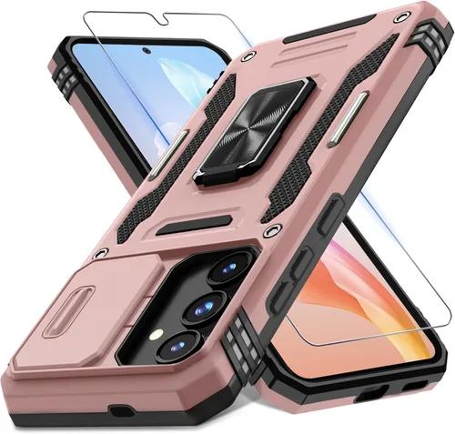 Vista 35 de DEERLAMN Funda para Samsung Galaxy A15 5G con cubierta deslizante para la cámara + protector de pantalla (1 paquete), soporte de anillo giratorio