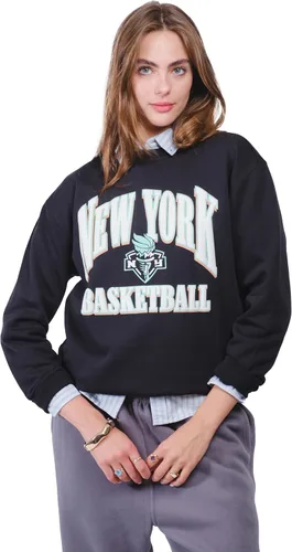 Vista 8 de Ultra Game Sudadera de cuello redondo de gran tamaño oficial de la WNBA para mujer
