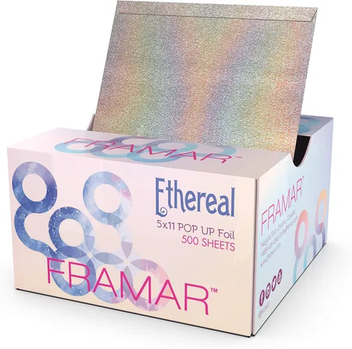 Vista 14 de Framar Láminas de Cabello Negras para Resaltar - Láminas de Cabello Emergentes, Láminas de Resaltado para Cabello, Hojas de Papel de Aluminio