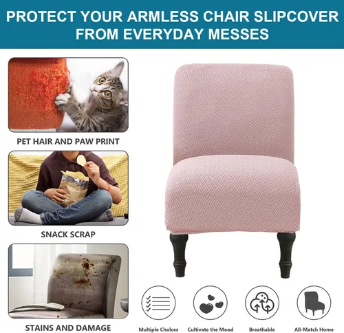 Vista 4 de JIAN YA NA Funda para Silla Decorativa sin Brazos, Funda Elástica para Silla sin Brazos Spandex Fundas para Silla Deslizante Fundas para Silla