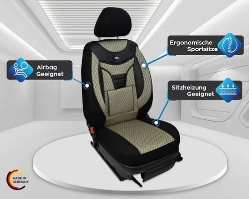 Vista 7 de BREMER SITZBEZÜGE Fundas de asiento personalizadas para Suzuki Jimny 1 902 902 - Negro/Beige
