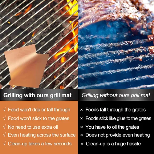 Vista 31 de UBeesize Rollo de Alfombrillas para Parrilla de 13 x 90 Pulgadas para Parrilla al Aire Libre - Tapete de Parrilla BBQ Antiadherente de Servicio