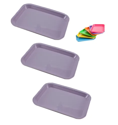 3 piezas de procedimiento dental autoclavable para instalación de instrumentos médicos, bandeja plana, tamaño F, 9 5/8 pulgadas de ancho x 6 5/8
