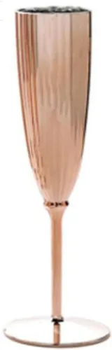 Vista 7 de Efavormart - Paquete de 6 copas de champán desechables metálicas de alta calidad de 5 onzas, oro rosa, elegantes flautas elegantes para brindis