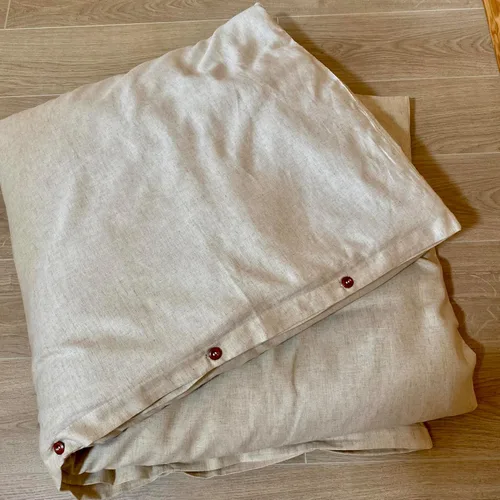 Vista 8 de Hemp Duvet Cover with Ruffles 1pc - only Duvet Cover (US Double 80x80")