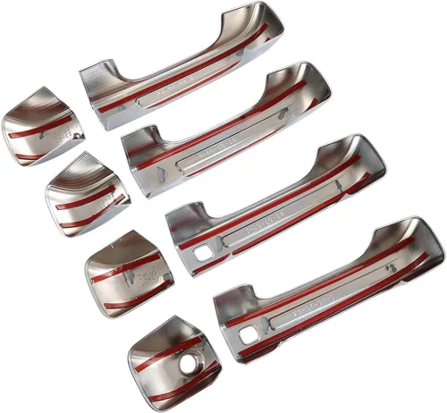 Vista 5 de 8 piezas para Dodge RAM 1500 TRX 2019 2020 2021 2022 2023 Cubierta protectora decorativa para manija inteligente de puerta, accesorios de ABS