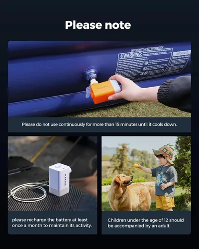 Vista 7 de FLEXTAILGEAR Bomba de aire de 4.5 kpa para inflables, bomba de colchón de aire portátil con luz LED, batería recargable de 4800 mAh