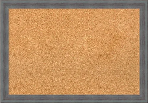 Vista 13 de Amanti Art Natural Cork Board for Wall, 13x19 Vision Board with Blue Wood Frame, Small Corkboard Office Decor for Home Organization, Country Rustic