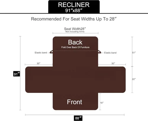 Vista 6 de U-NICE HOME - Fundas para sillas reclinables, reversibles, con correas elásticas, resistentes al agua, con acolchado de diamante, para proteger