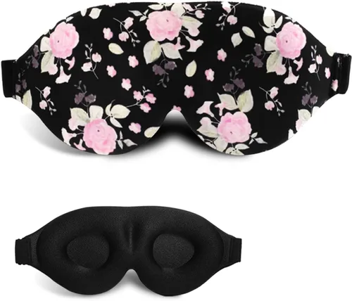 Vista 8 de Máscara para dormir 3D, 100% opaca 3D, antifaz contorneada para dormir, cómoda y súper suave, con correas ajustables para mujeres, hombres, dormir