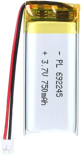 Vista 57 de Batería de polímero de litio 3.7V 2000mAh 103450 Lipo Batería recargable con 2 cables JST PH 0.079 in Conector para altavoz y dispositivo inalámbrico