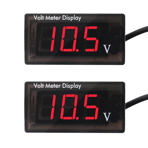 Vista 9 de 2 PCS Voltímetro Digital DC 5-28V para Coche, Medidor de Voltaje 12V, Medidor de Audio para Coche, Pantalla LED, Medidor 12V Impermeable, Medidor