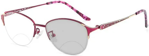 laureles Gafas de lectura bifocales fotocromáticas para mujer, gafas de sol de transición, marco de metal, presbicia, mujer