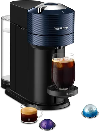 Vista 15 de Nespresso Vertuo Next Cafetera de café y espresso de Breville, con espumador de leche Aeroccino, gris claro