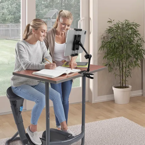 Vista 2 de Mippko Soporte para tablet para escritorio/mesa/caballete/tablero/estante, brazo de aleación de aluminio ajustable de 360°, soporte para iPad