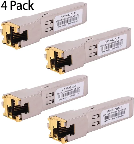 Vista 9 de 4 piezas 1000BASE-T Gigabit SFP a RJ45 transceptor modular de cobre Ethernet para Cisco, Meraki, Ubiquiti, D/TP Link, Supermicro, Netgear, Broadcom