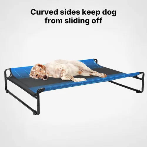 Vista 2 de Veehoo CWC2201 - Cama elevada original para perros grandes, plataforma portátil de pie para mascotas con malla transpirable lavable, pies Negro
