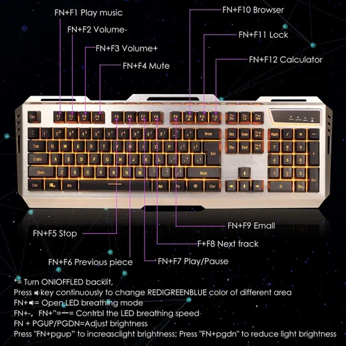 Vista 2 de Teclado y mouse teclado y mouse para juegos combo de mouse y teclado iluminados combo de teclado y mouse con cable teclado y mouse de computadora