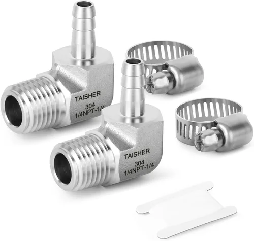 Vista 51 de TAISHER 1 pieza de forja de acero inoxidable 304 de accesorios de manguera de aire, accesorios de púas de manguera de 1 pulgada x 1/2 pulgadas