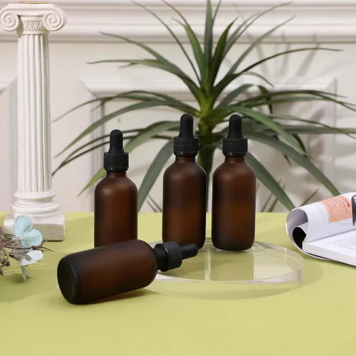 Vista 14 de NOOEEISS 4 piezas, botella con cuentagotas de 1 oz, botella de vidrio ámbar con cuentagotas, botellas de tintura con cuentagotas, acabado elegante