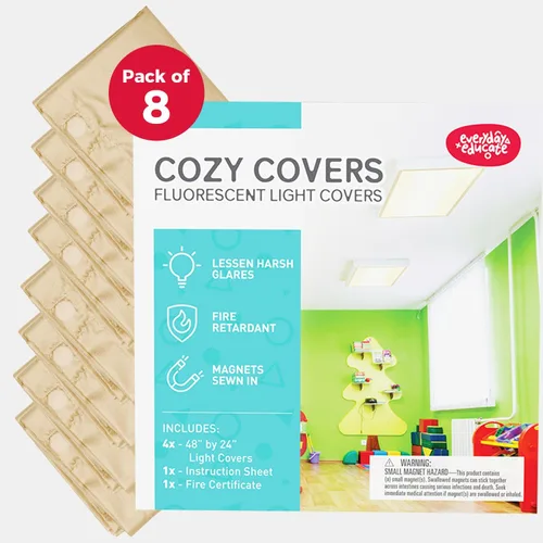 Vista 9 de Cubiertas de luz fluorescente para luces de techo, filtros que reducen el parpadeo y el deslumbramiento para luces de techo, cubiertas de luz