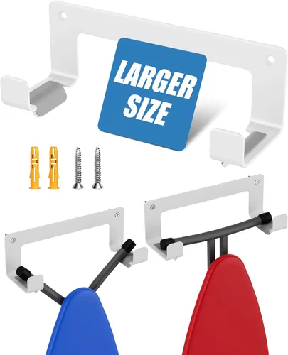 Vista 17 de Soporte de Pared para Tabla de Planchar de Acero Inoxidable, Colgador de Pared para Tabla de Planchar con Patas Y T, Soporte de Pared para Cuarto