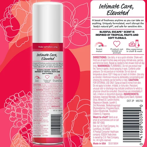 Vista 8 de Summer's Eve Spray femenino refrescante diario, Blissful Escape, 2 onzas