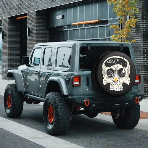 Vista 5 de Cubierta de llanta de repuesto para perro, lapphund finlandés con gafas de sol, bandera estadounidense, fundas protectoras de ruedas a prueba