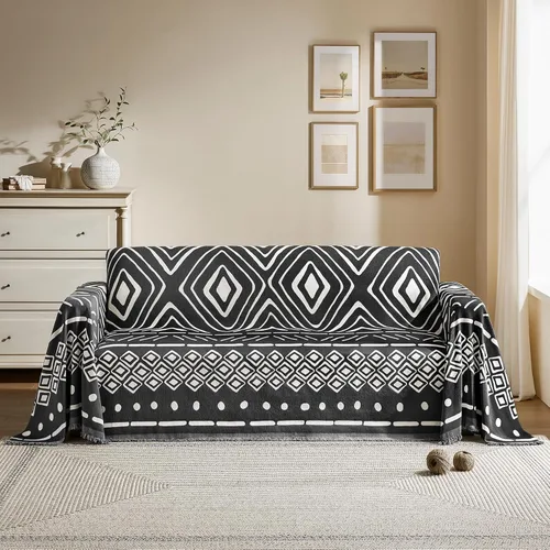 Vista 14 de Funda de sofá lavable para perros, funda para sofá de 2 cojines, funda de sofá modular de felpilla negra en forma de L, protector de muebles