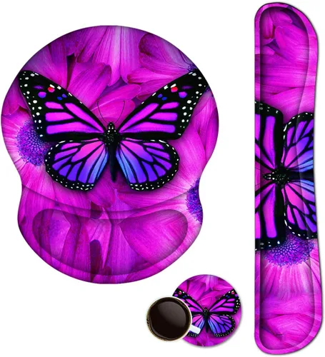 Vista 17 de ArtSo Alfombrilla de mouse para teclado y reposamuñecas, ergonómica, cojín mejorado, almohadilla de gel de espuma viscoelástica, base de goma