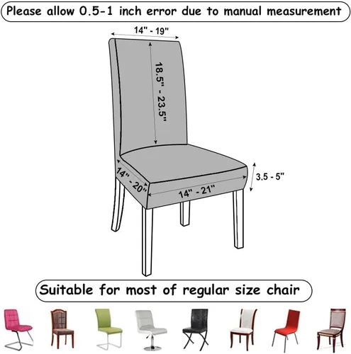 Vista 3 de GoodtoU - Juego de 6 fundas elásticas para sillas de comedor, fundas para sillas de comedor, extraíbles y lavables, fundas deslizables para sillas