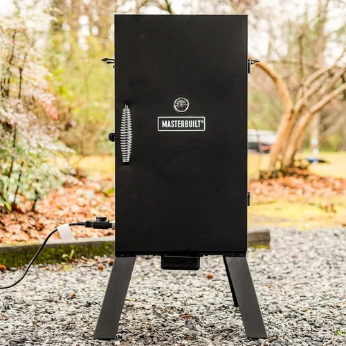 Vista 10 de Masterbuilt® Ahumador eléctrico vertical para barbacoa de 30 pulgadas con control de temperatura analógico, estantes cromados para ahumar y 535