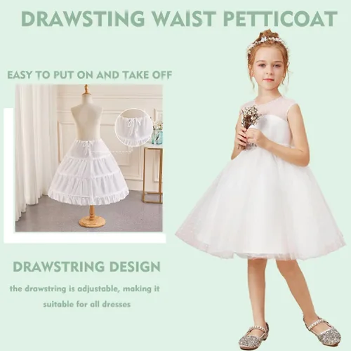 Vista 3 de Papoopy Falda de crinolina con 3 aros para niñas
