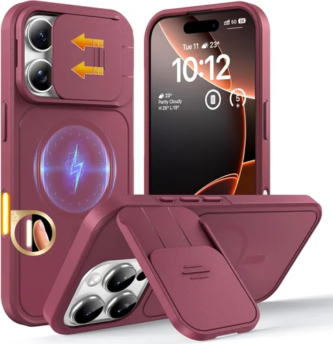 Vista 87 de TOCOL Funda para iPhone 11, compatible con Magsafe, protección completa de cámara, imanes integrados, protección contra caídas, funda translúcida