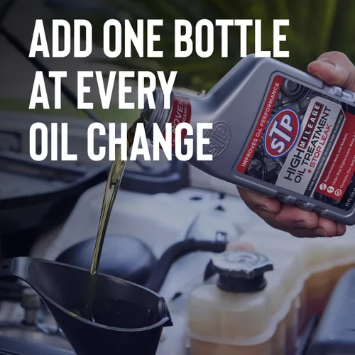 Vista 7 de STP Tratamiento de aceite de alto kilometraje + detener fugas - 15 onzas líquidas